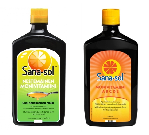Sana-sol monivitamiinineste. Поливитамины для всей семьи. Вкус: фруктовый. 500 мл. (Дания) 1
