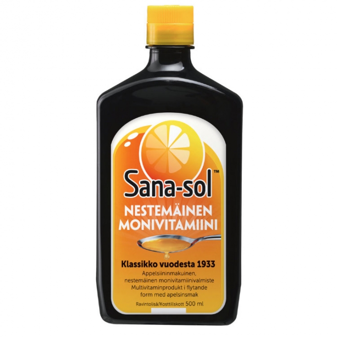 Sana-sol monivitamiinineste. Поливитамины для всей семьи. Вкус: апельсин. 500 мл. (Дания) 1